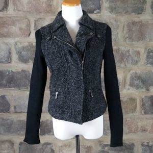 Mossimo gray and black sweater Moto jacket size Medium